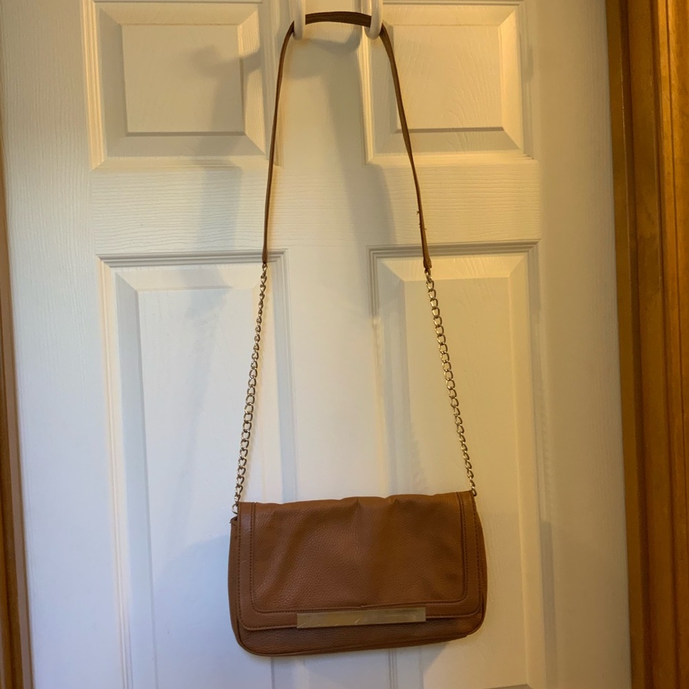 Brown crossbody silver hardware
